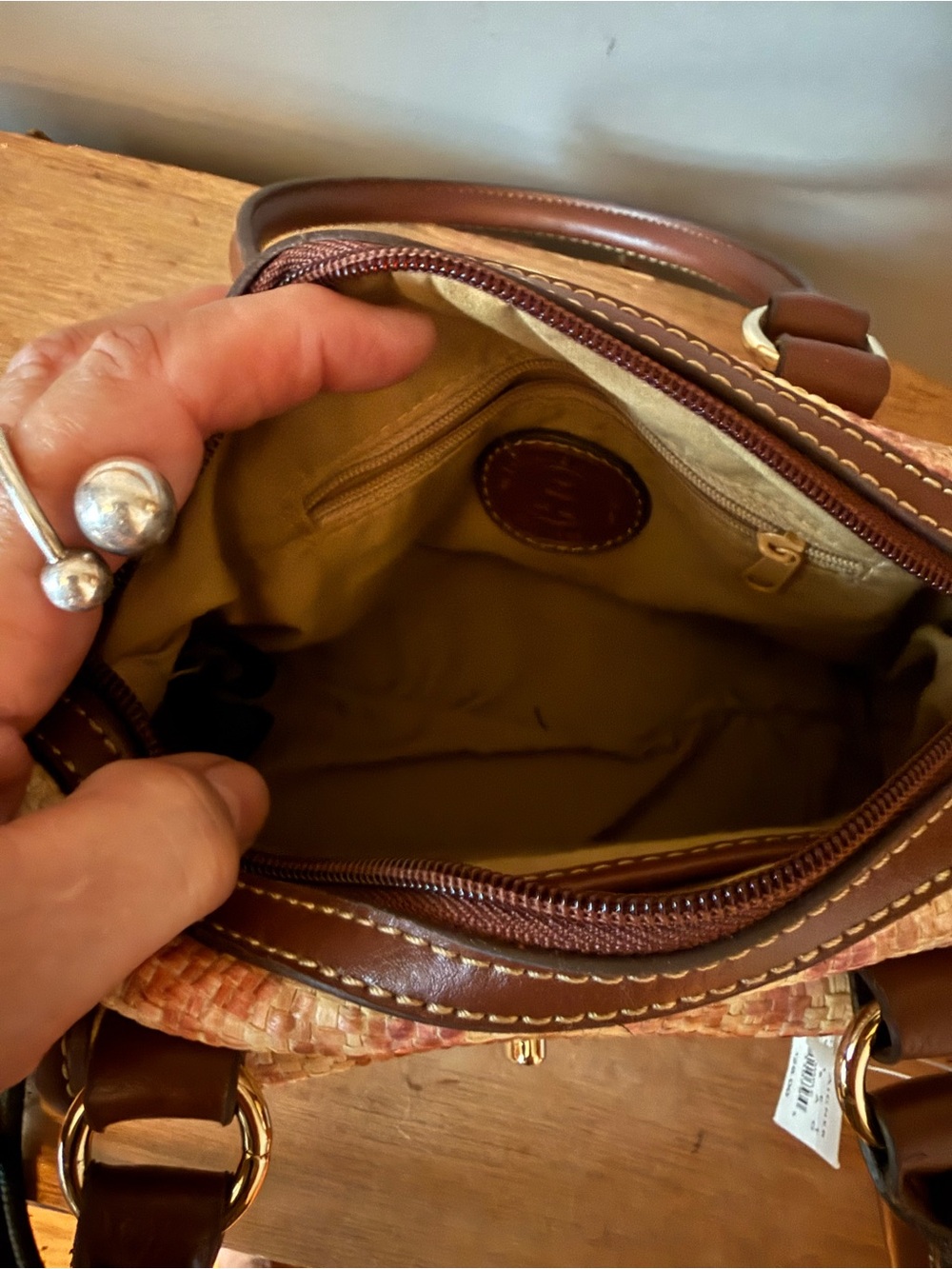 Etienne Aigner Juliet Collection vintage straw mini satchel. - Picture 8 of 12